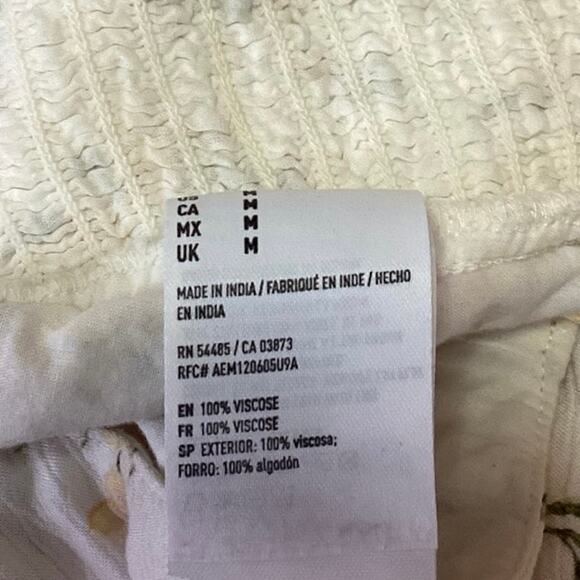 American Eagle Outfitters White Floral Sleeveless Cami Camisole Crop Tank Top M - Picture 4 of 4